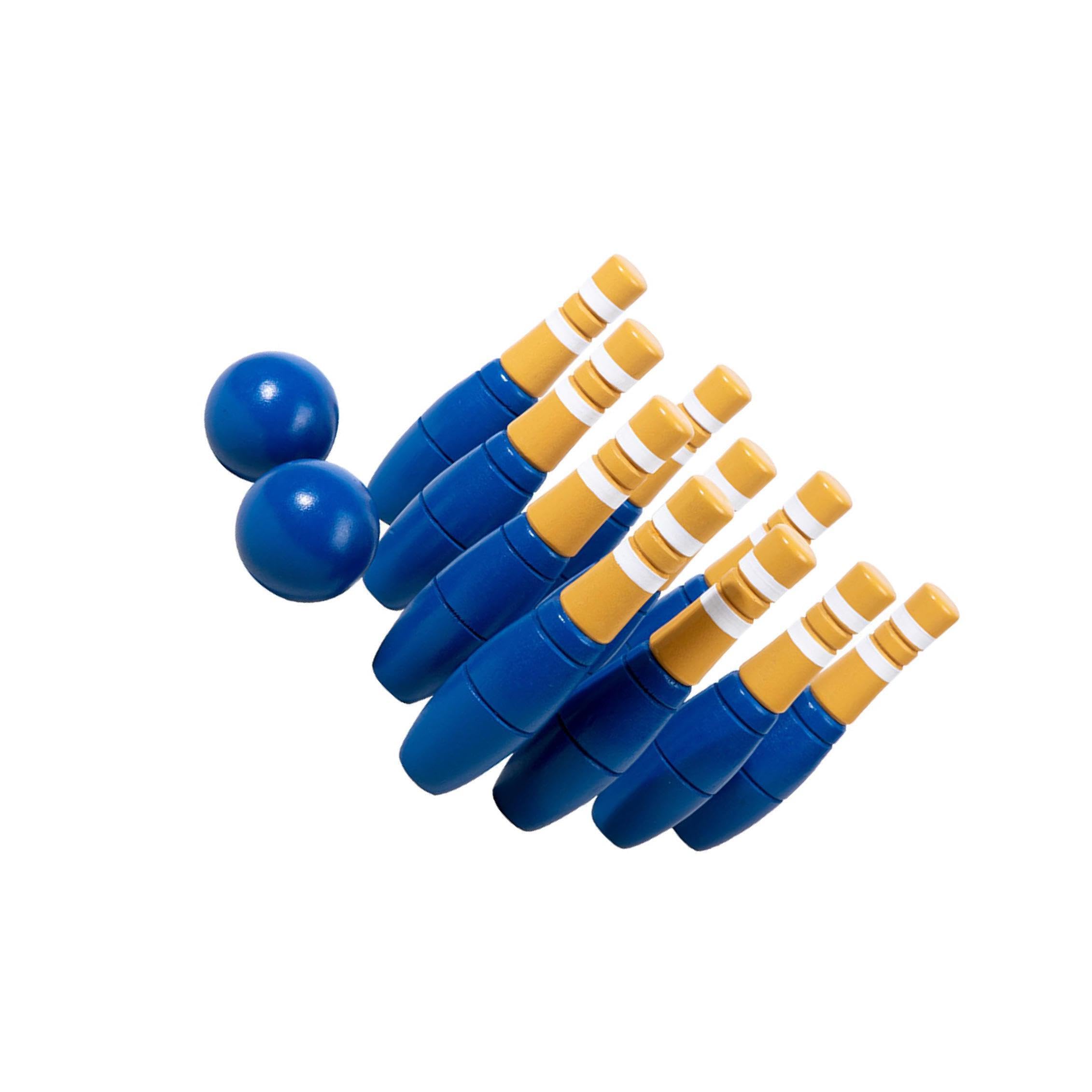 Set da Bowling per Bambini con Birilli in Legno, Giocattolo | divertente per attività al chiuso. Il set da bowling per bambini include 10 birilli, gioco interattivo per il tempo libero