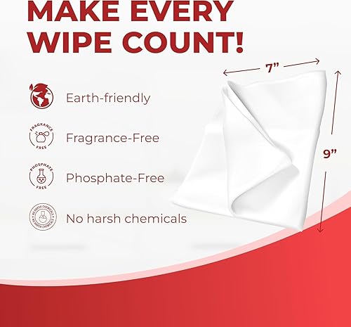 Miniatura 9 de HandyClean - Toallitas desinfectantes sin enjuague, toallitas limpiadoras de superficies, 80 unidades de toallitas desinfectantes de 10.5 x 8