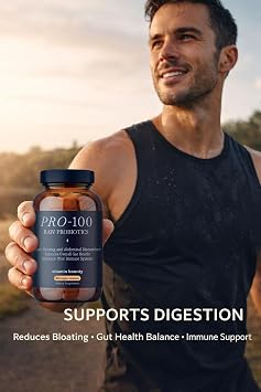Vitamin Bounty Pro-100 Probiotic 100 Billion CFU - 13 Strains for Digestive Health & Immune Support - High Potency Probiotics for Women & Men - Delayed Release Capsules for Gut Health - 60 Count