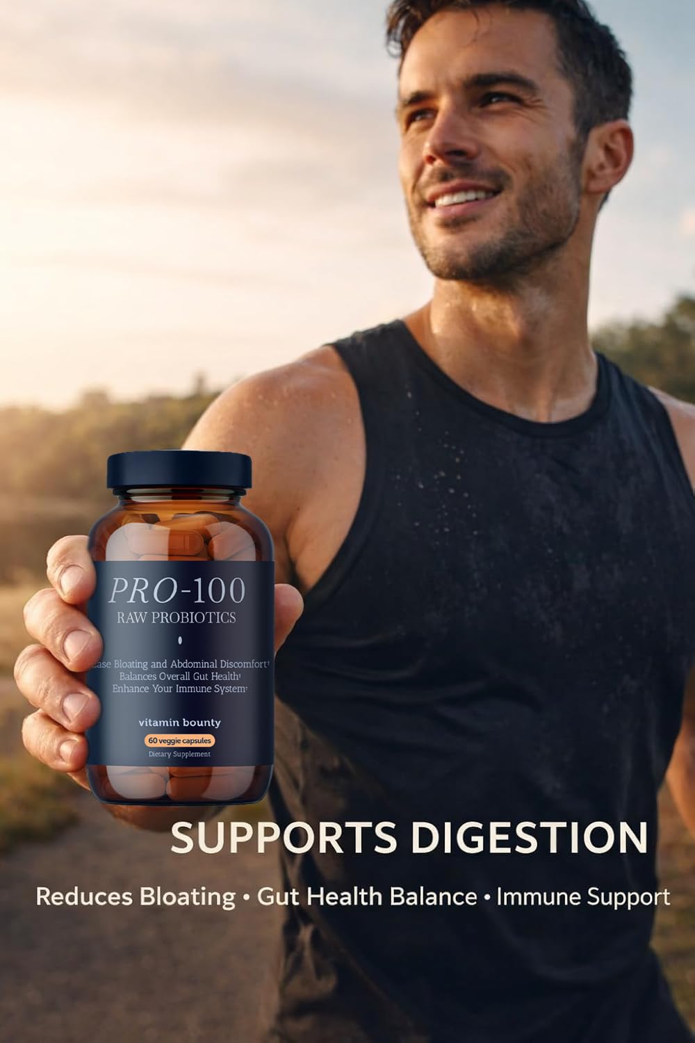 Vitamin Bounty Pro-100 Probiotic 100 Billion CFU - 13 Strains for Digestive Health & Immune Support - High Potency Probiotics for Women & Men - Delayed Release Capsules for Gut Health - 60 Count — Amazon image 4