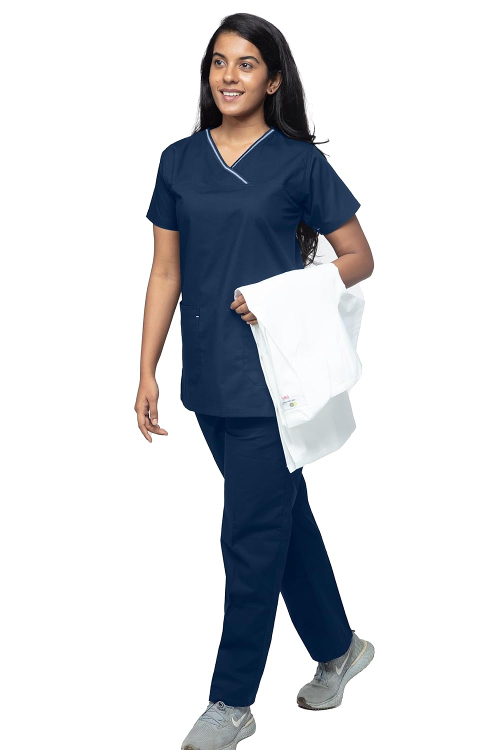 Uniform craft female designer scrub suit DSDX01 || 6 pocket scrub, cargo pocket | Ideal for doctors, dentists, vets, nurses and healthcare professionals (Olive Blue, M) Uniform craft female designer scrub suit DSDX01 || 6 pocket scrub, cargo pocket | Ideal for doctors, dentists, vets, nurses and healthcare professionals (Olive Blue, M)