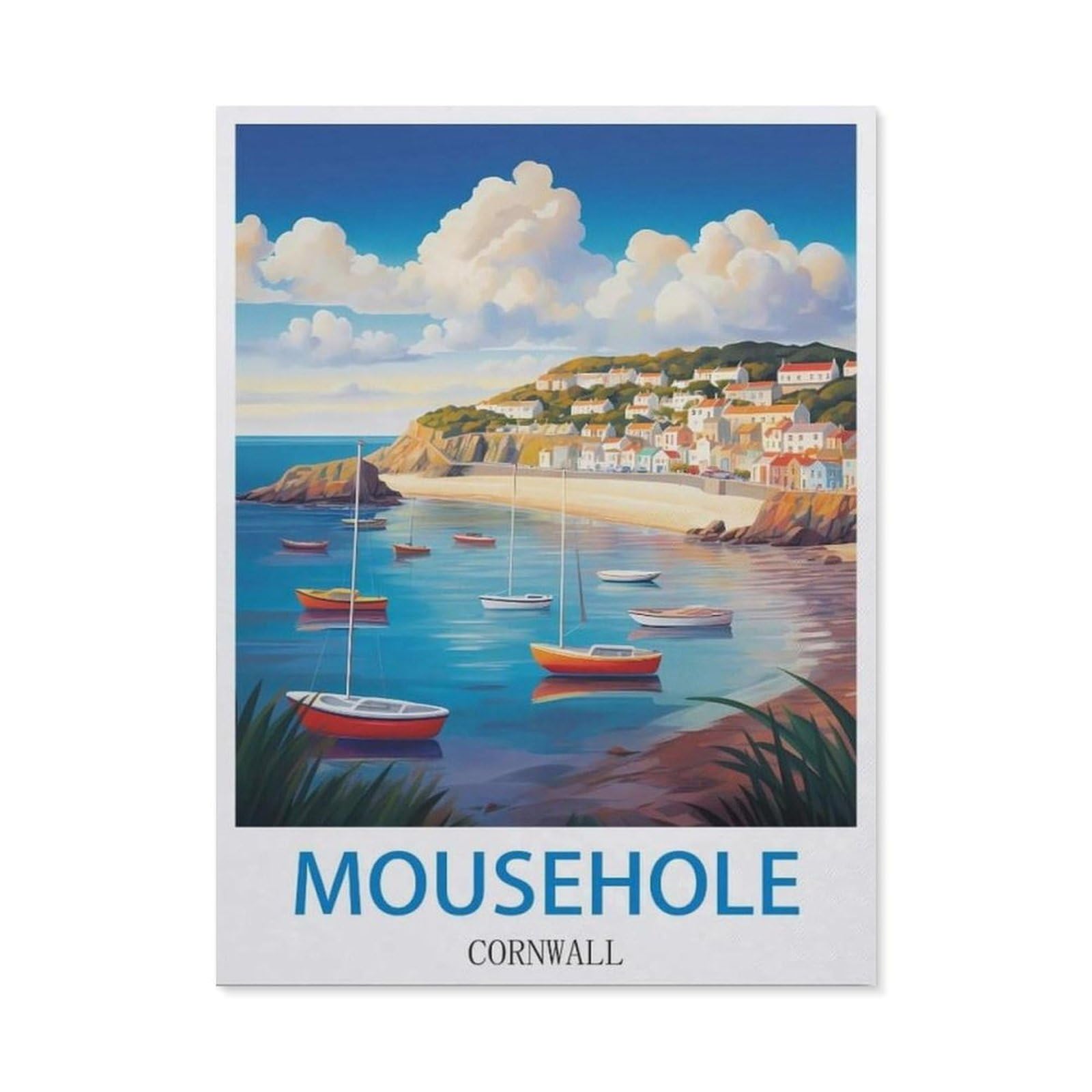 BEAYODKP 5D Diamond Painting，Mousehole Cornwall（40x50cm）