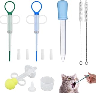 ElevaPulse 7 Stück Tablettengeber Für Katzen, Ad Tab Katzen, Eingabehilfe Tablette Katzen Spritze, Hund Tabletten Applikator Pille Assist, Tabletteneingeber Katze, Hunde Tablettenspritze Helfer product image