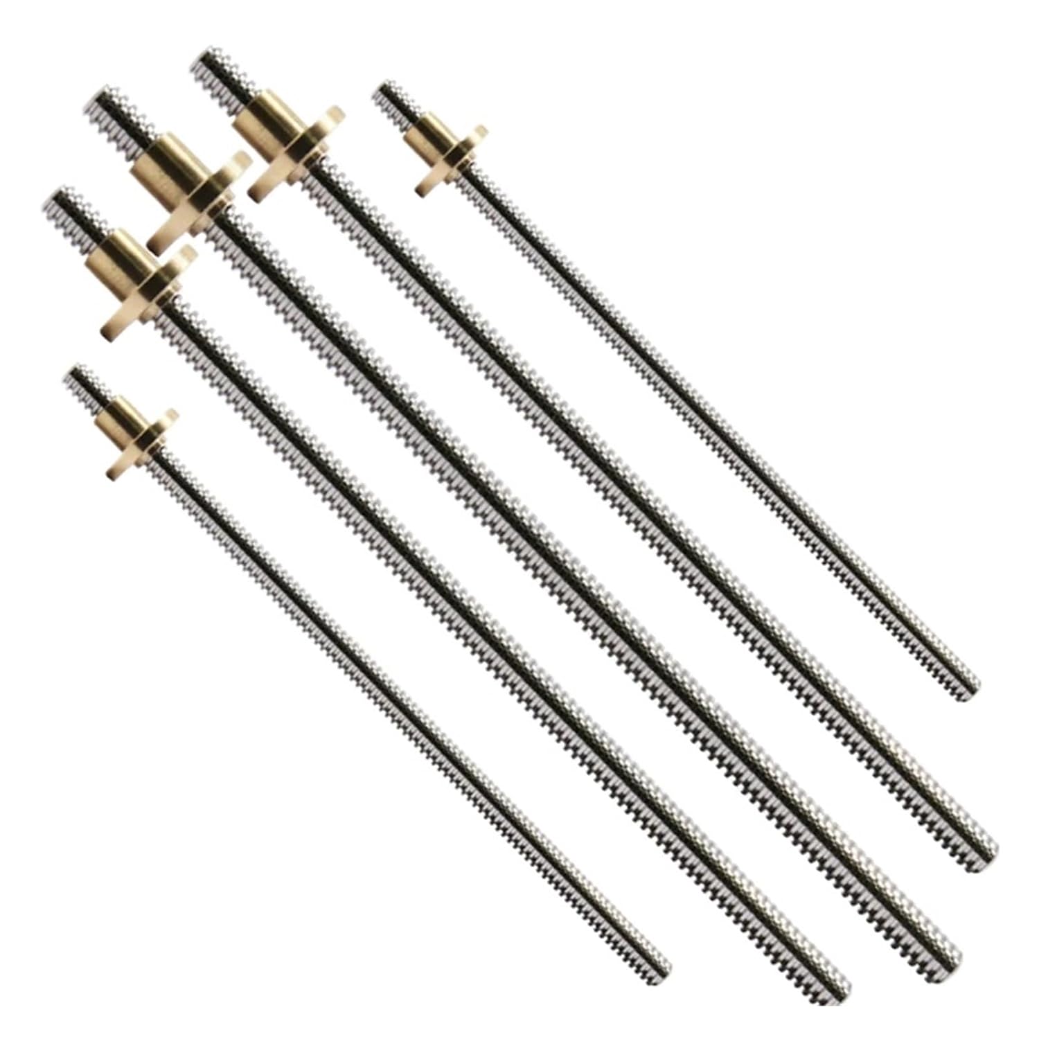 Ball Screw with nut Machine Parts 5pcs T8 Lead Screw OD 8mm 2mm Pitch 100mm- 350mm with Brass Nut(200mm)