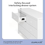 Storkcaft Alpin 6 Dressing de tiroir (blanc) – Poitrine de rangement élégante pour chambre, 6 Drawers spacieux avec poignées, coordonnées avec n'importe quelle chambre d'enfants ou bébé