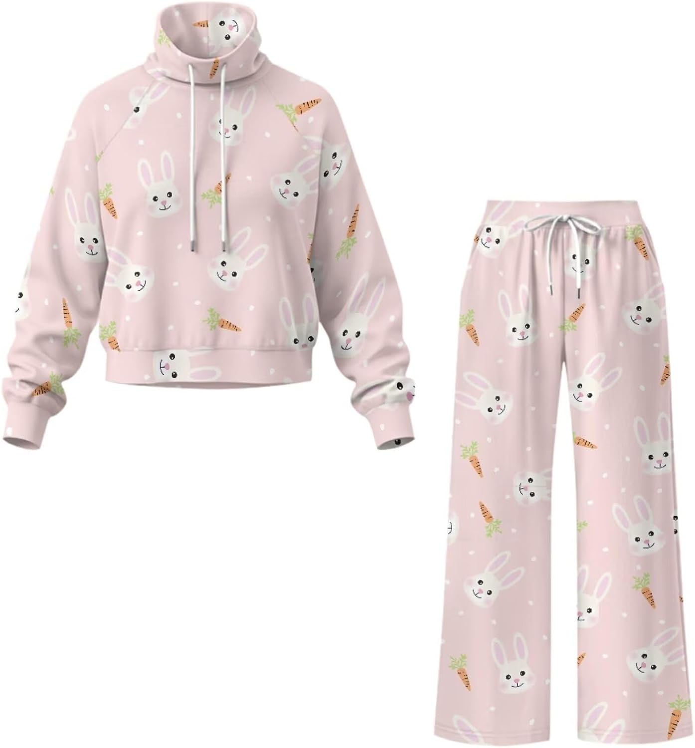 Women Sweatsuit Sets 2 Piece Outfit Casual Tracksuits Set Mockneck Pullover Sweatshirt and Wide Leg Sweatpants
