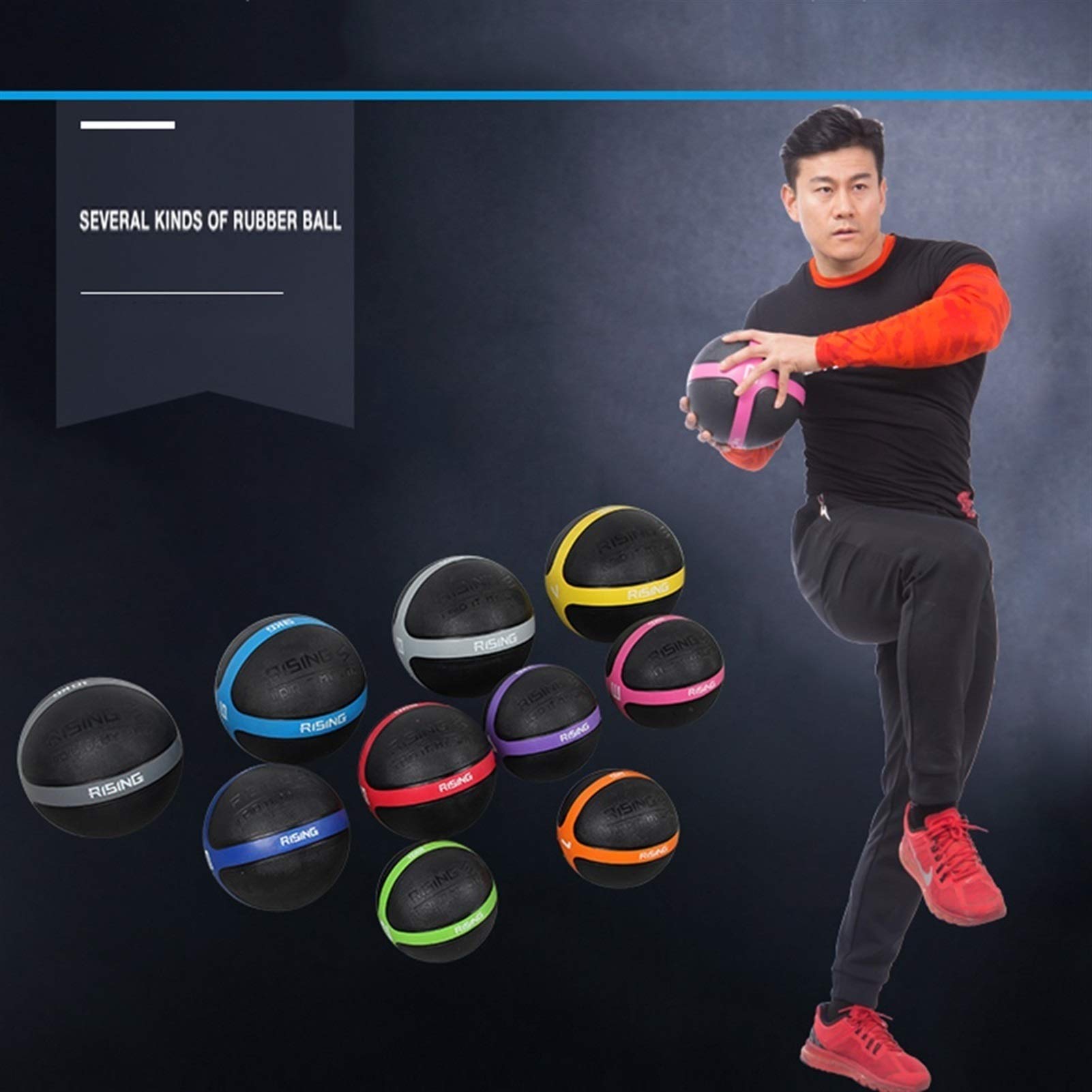 Palle mediche Palla di Medicina Fitness, Palla Gonfiabile Aerobica di Esercizio Aerobica, 1kg / 2 kg / 3 kg / 4 kg / 5 kg / 6 kg / 7 kg / 8kg / 9 kg / 10 kg (Size : 2kg/4.4lb)