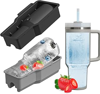 Stanley Tumbler Ice Mold - Silicone Ice Tray with Lid, Suitable for Frozen Drinks, Juice, Whiskey, Cocktails, and Coffee, Compatible with 30-40 oz Glass and Stanley Tumblers, Practical Ice Mold