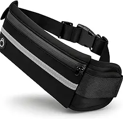 Pochete Slim Fitness Corrida Academia Porta Celular Bike Preta para Corrida de Trilha e Acampamento Masculina Feminina Impermeável Esportiva