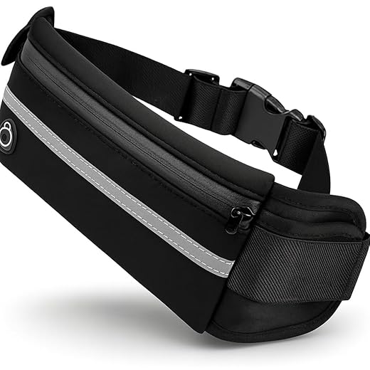 Pochete Slim Fitness Corrida Academia Porta Celular Bike Preta para Corrida de Trilha e Acampamento Masculina Feminina Impermeável Esportiva