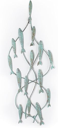 Vista 6 de Asense Decoración de pared de metal para el hogar, esculturas artísticas para decoración del hogar, decoración de playa de mar para interiores