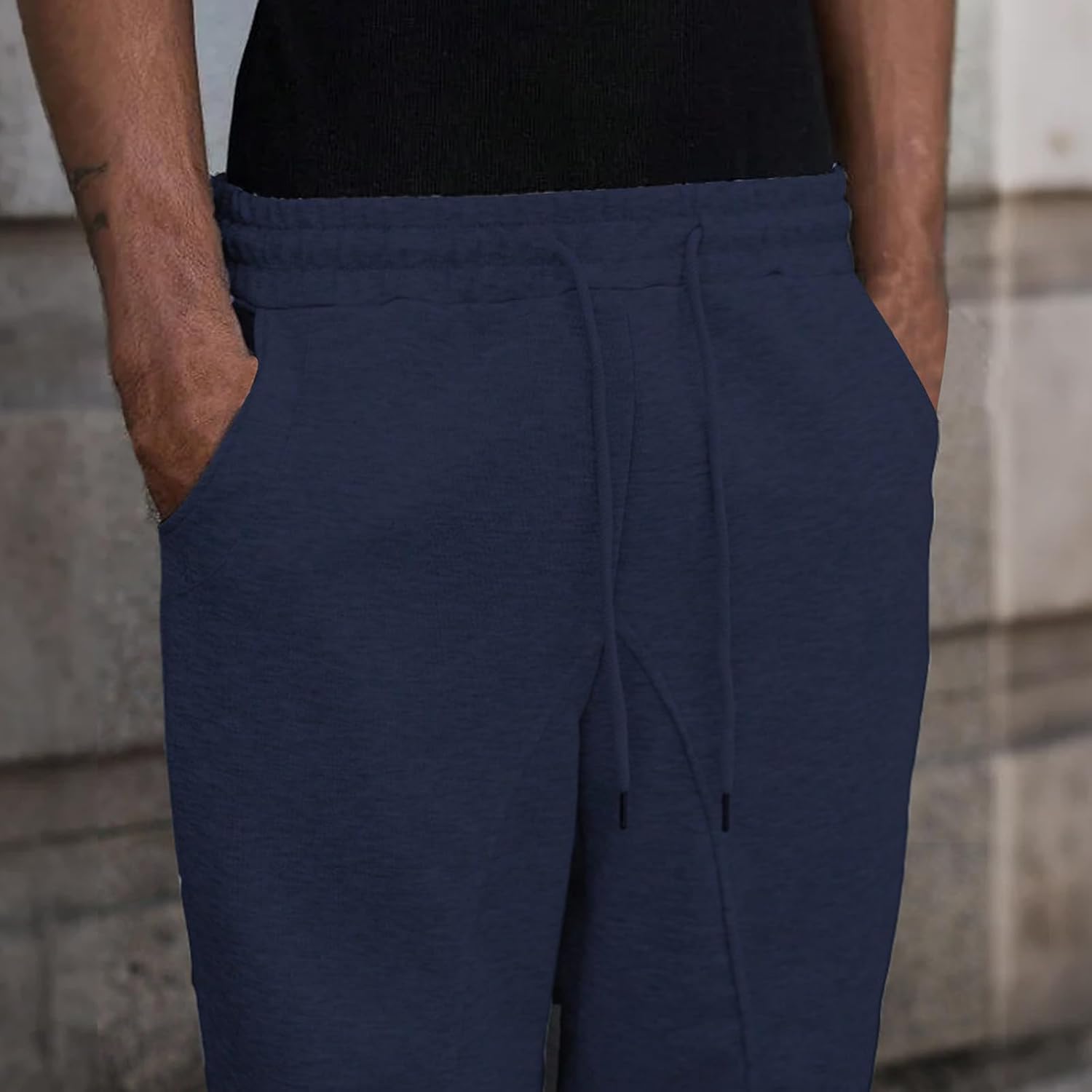 WENKOMG1 Men's Jogger Sweatpants Loose Fit Athletic Workout Running Training Jogging Gym Open Bottom Sweatpant, S-2XL