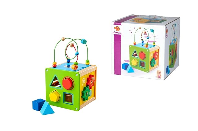 Foto 7 de 7 de Eichhorn Pequeño Cubo de Juego y Aprendizaje, Juguete de motricidad con función giratoria y Deslizante