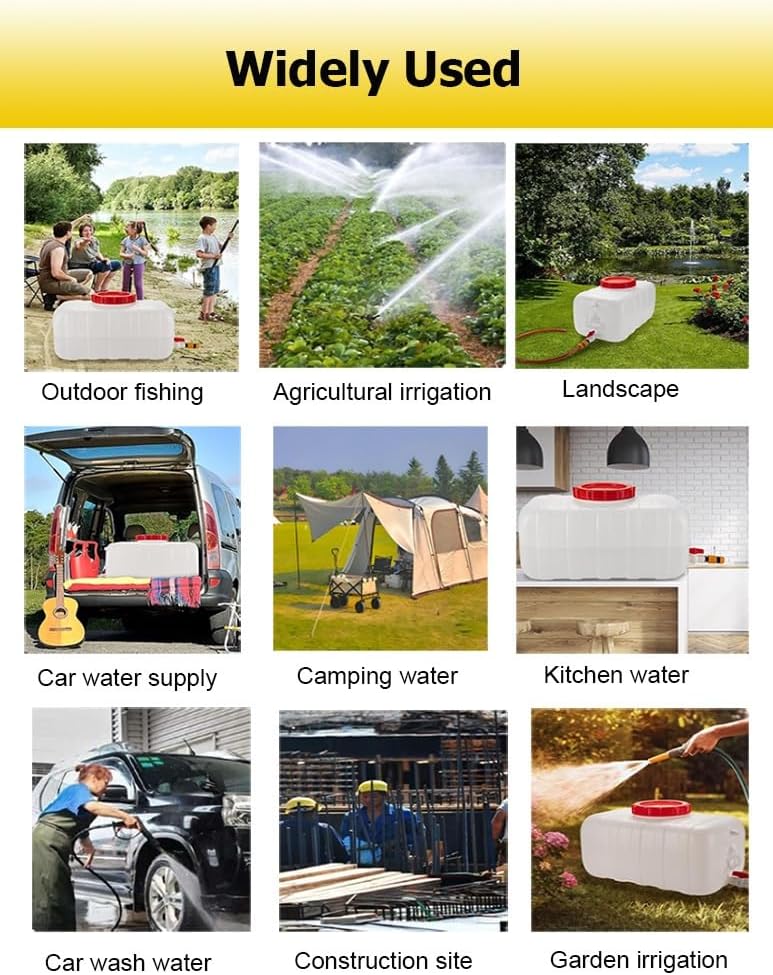4-52.8 Gal Portable Water Tank with Spigot & Hose, Water Storage Container for Camping RV Truck Self-Driving Tour Emergency(100L/26.4gal)