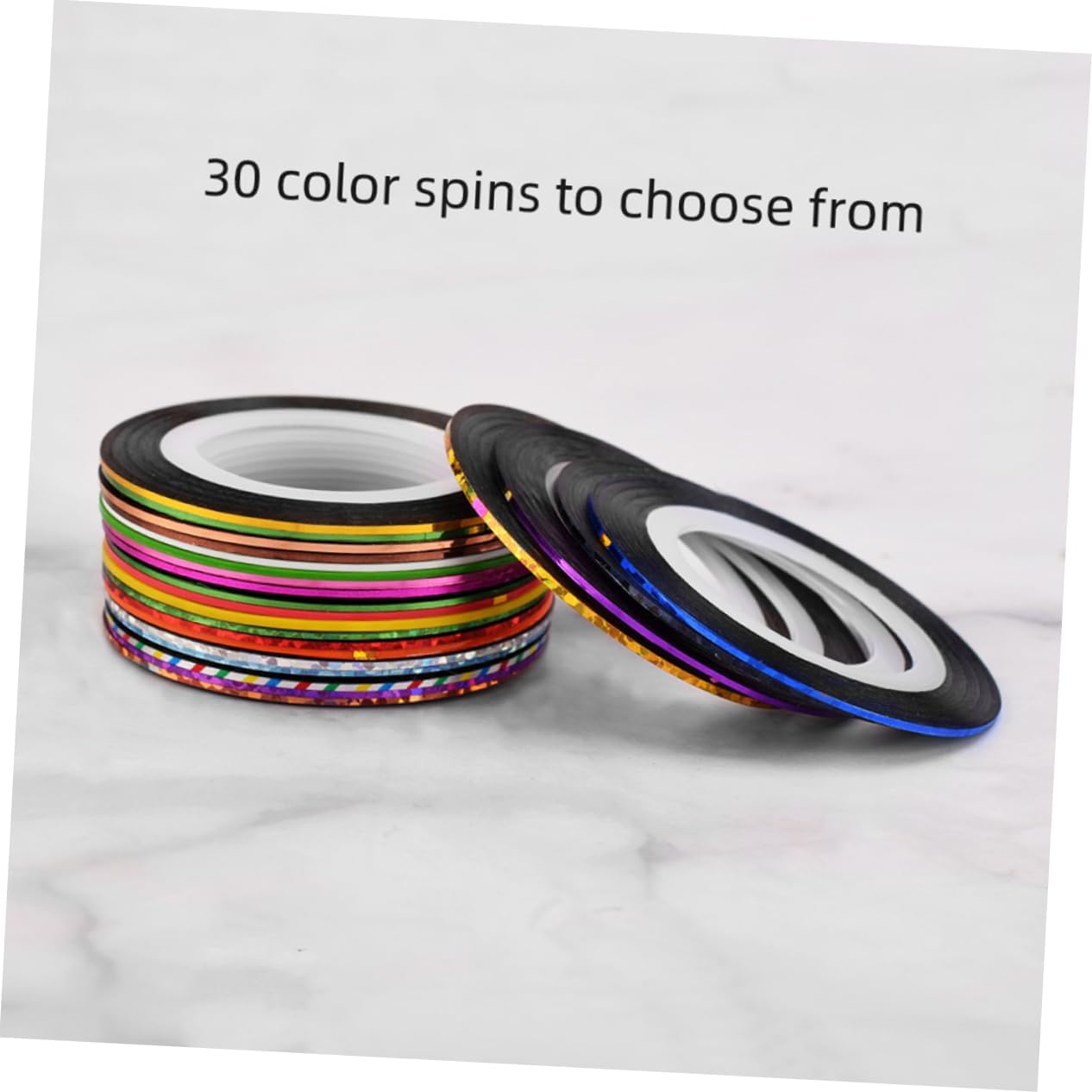 30 Rolls 1mm Nail Art Line Tape for Nails and False Nails