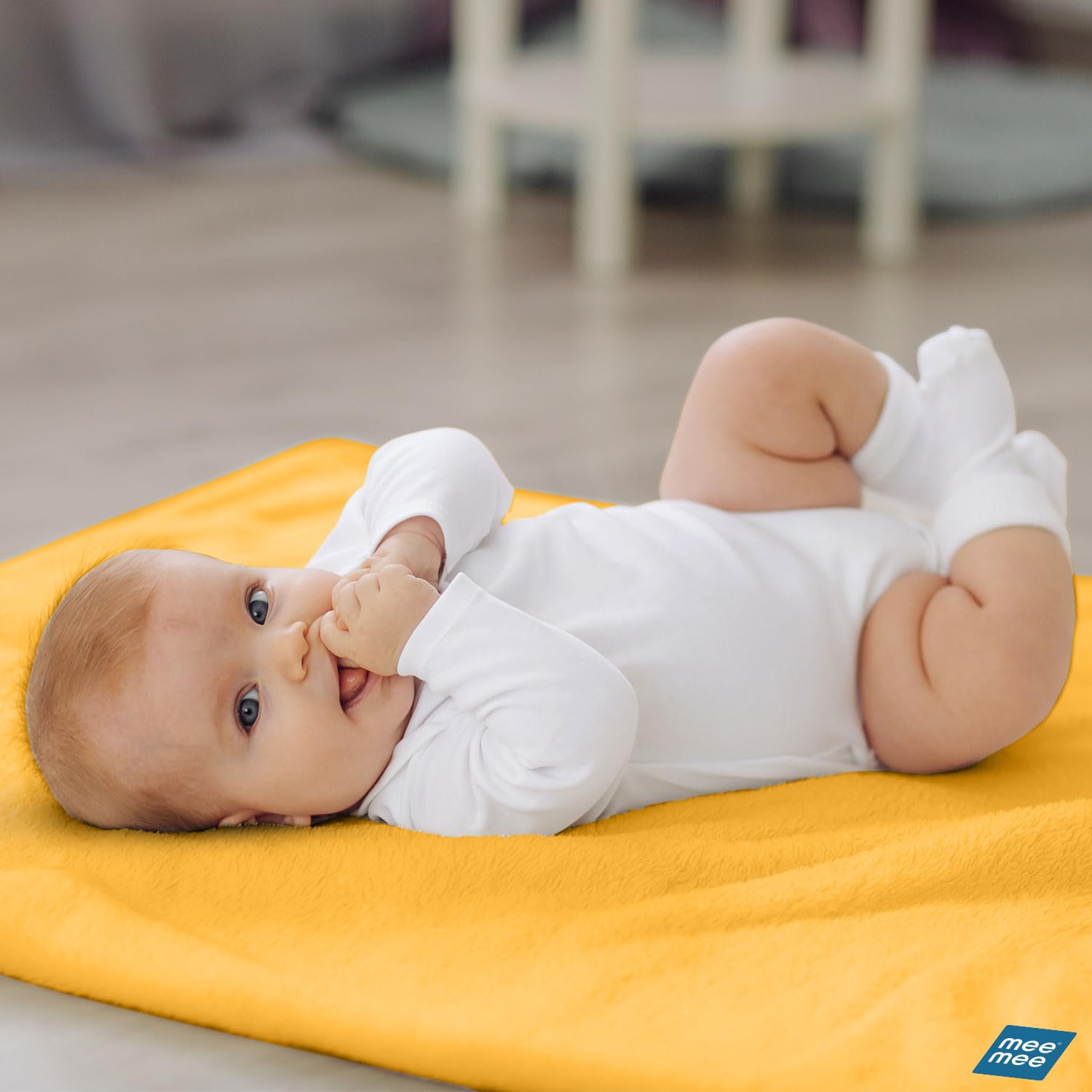 Mee Mee Instadry Cotton Bed Protector Mattress Extra Absorbent, Quick Dry Sheet for New Born Babies, Breathable, Soft & Gentle, Reusable Waterproof Cot sheet for Infant, 0 to 9 Month, 50x70cm (Purple) - Image 2 thumbnail