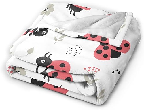 Miniatura 3 de Manta de mariquita linda de mariquita súper suave y cálida para sofá, dormitorio, sofá, oficina, automóvil, para todas las estaciones, acogedora