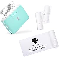 Vista 1 de Phomemo Impresora térmica portátil M04S con papel térmico no adhesivo blanco de 3.150 in 3 rollos