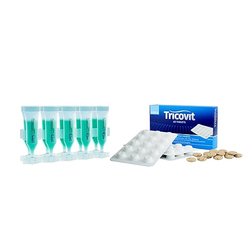 Tricovit Set de suero de loción capilar Tablets and Forte - Con andrógenos y bloqueadores de DHT para adelgazar el cabello - Promueve un cabello más
