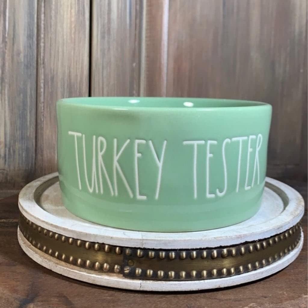 Rae Dunn Turkey Tester Dog Feeding Bowl