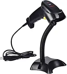 Leitor de Codigo de Barras, Scanner de Código de Barras com Suporte | Alta Velocidade 300 Varreduras/Segundo, Precisão 4mil