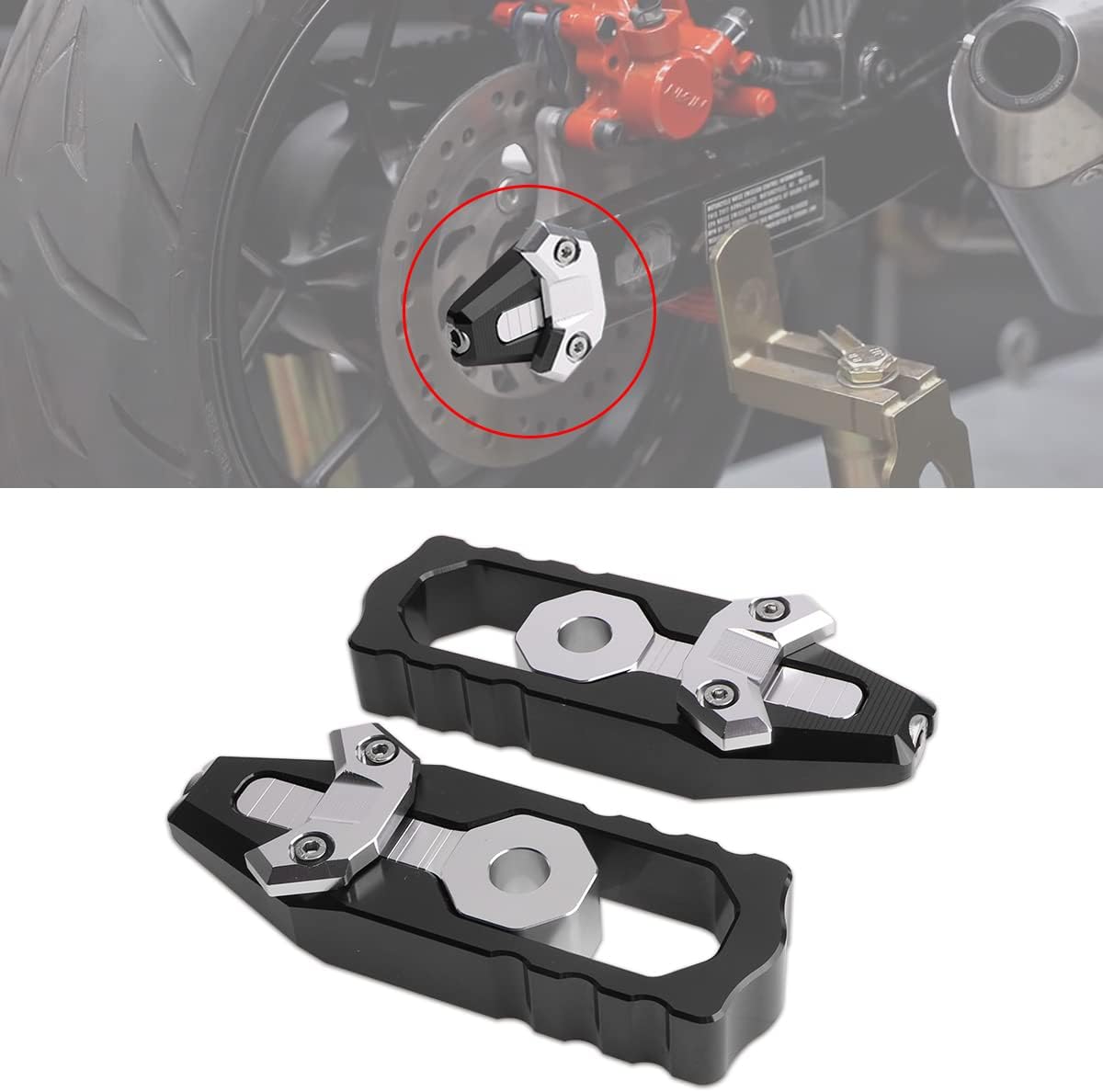 URLWALL Chain Axle Adjuster Kit, CNC Billet Aluminum Chain