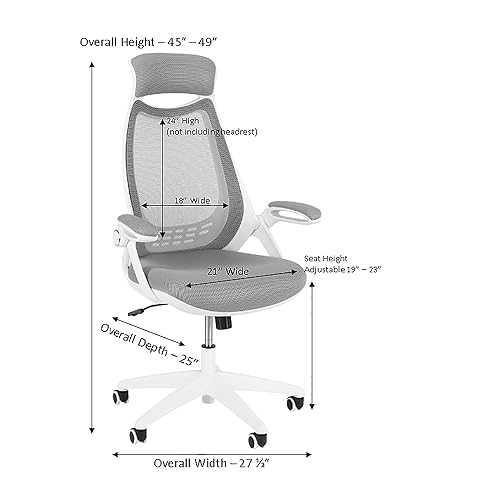 Miniatura 2 de Norwood Commercial Furniture Silla de trabajo contemporánea de escritorio de oficina totalmente ajustable con brazos abatibles para el hogar,