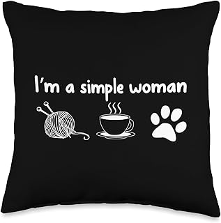 I'm a Simple Woman Knitting Gift for Knitters Christmas Gift Throw Pillow