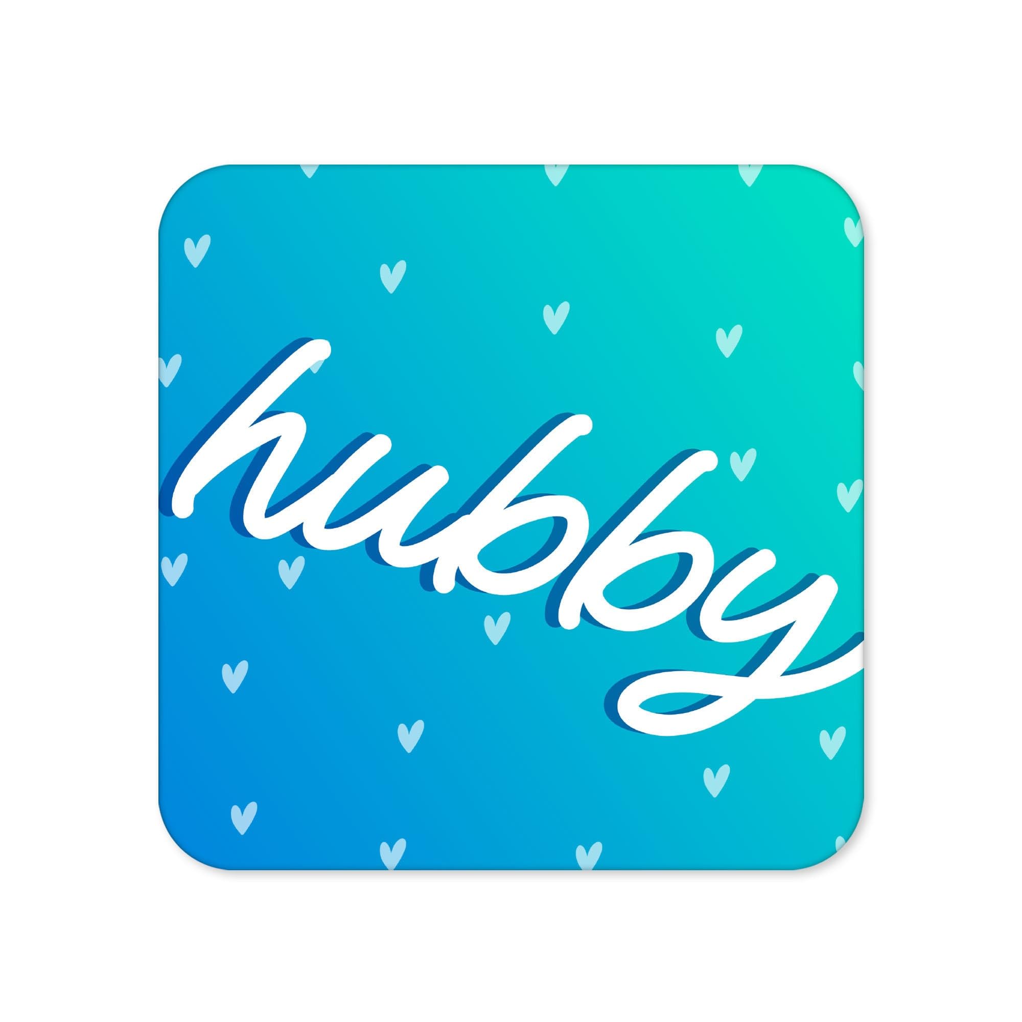 Hubby Coaster - Work from Home Coasters New Job Gifts Leaving Work Gift Boss Husband Wedding Colleague Banter Placemat Coffee Couples - CC13