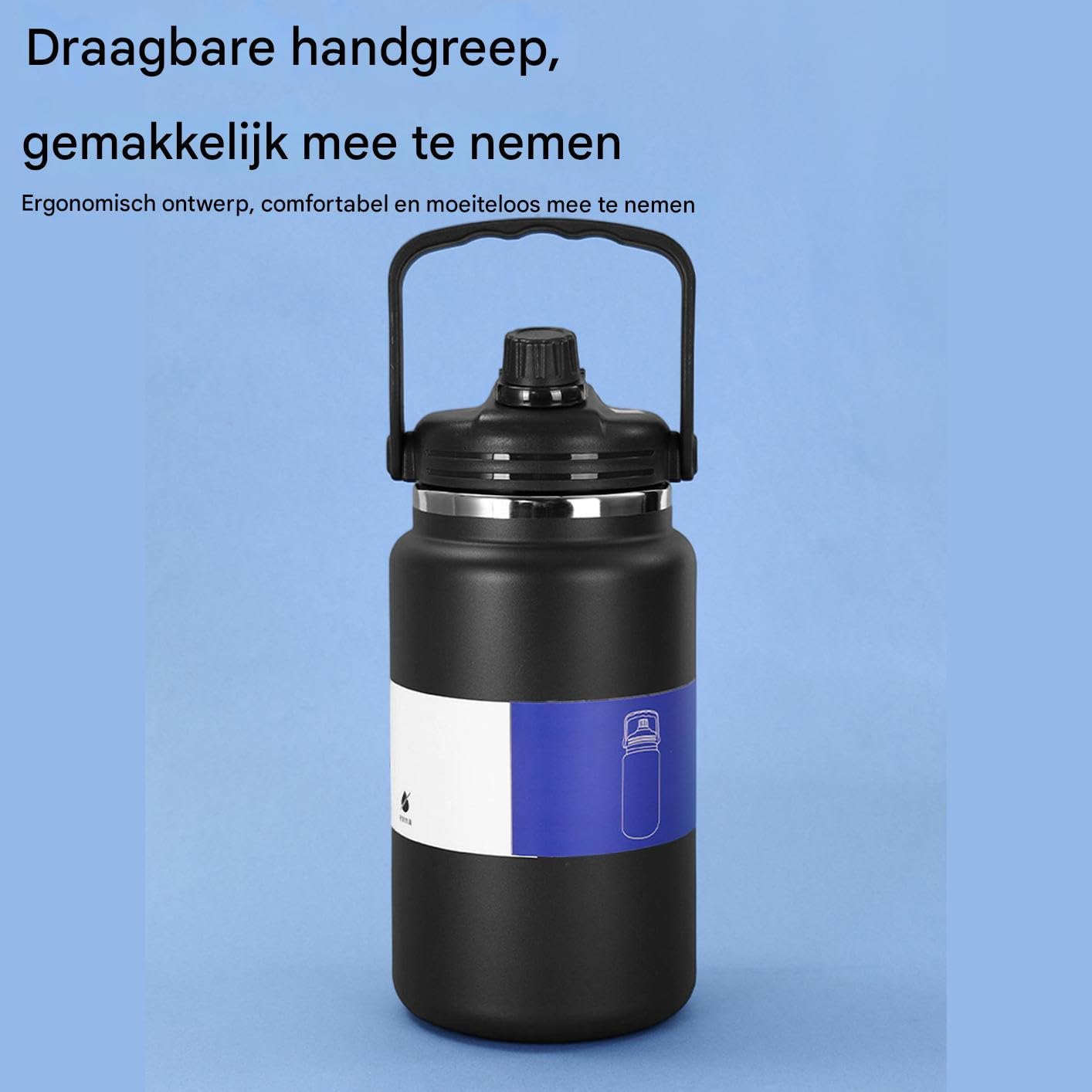 Edelstahl Wasserflasche 4 Liter Vakuum-Isolierbecher