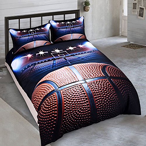 Sxinhome 3D Basketball Bedding Set For Teen Boys, Duvet Cover Set,3Pcs 1 Duvet Cover 2 Pillowcases(No Duvet&Comforter Inside), Twin Size #TOP1
