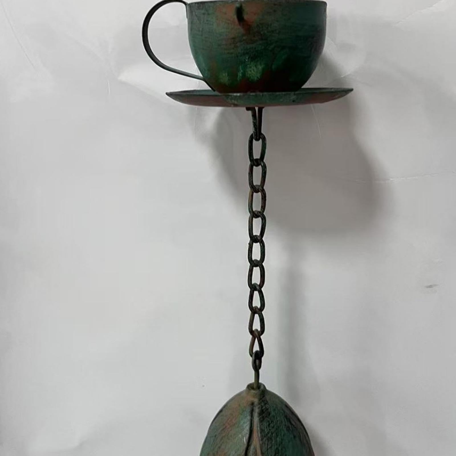 perfk Catena raccogli Pioggia per grondaie, Catena raccogli Pioggia per grondaie, 94 cm, in Ferro, di Ricambio, Decorativa per Gazebo, Cortile Esterno