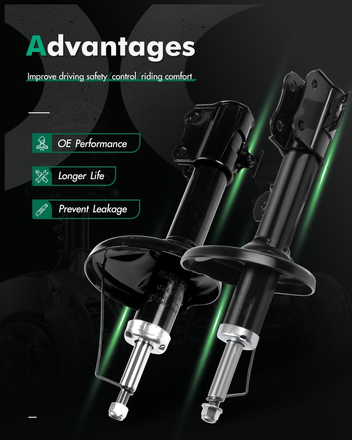 Scitoo Shocks, Front Rear Gas Struts Shock Absorbers fit 2002 2003 for Suzuki Aerio 333354 72467 333355 72466 333356 72464 333357 72465 Set of 4