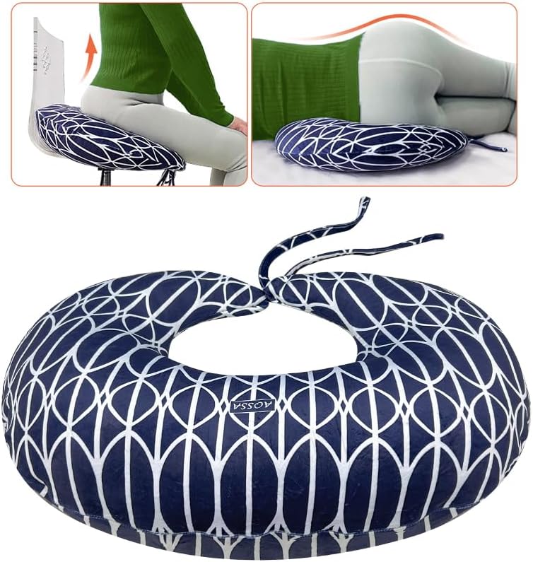 AOSSA BBL Pillow After Surgery for Sleeping Butt Pillow Brazilian Butt Lift Sitting Donut BBL Post Surgery Recovery Booty Pillow Hip Lumbar Back Bed Cushion Seat Chair Foam