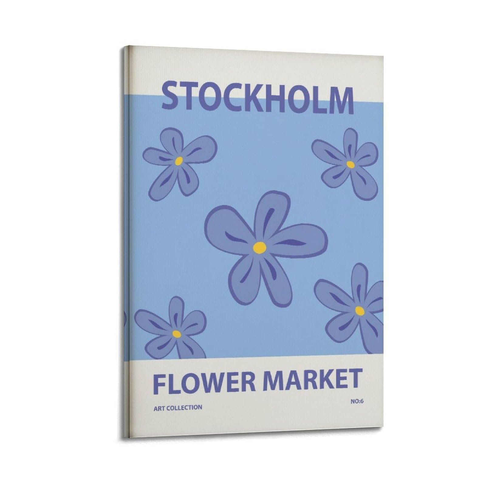 xiaoxiaoshen Stockholm Flower Market Botanical Canvas Poster Wall Art Prints Room Aesthetic Murals Bedroom And Living Decorations 24x36inch(60x90cm)