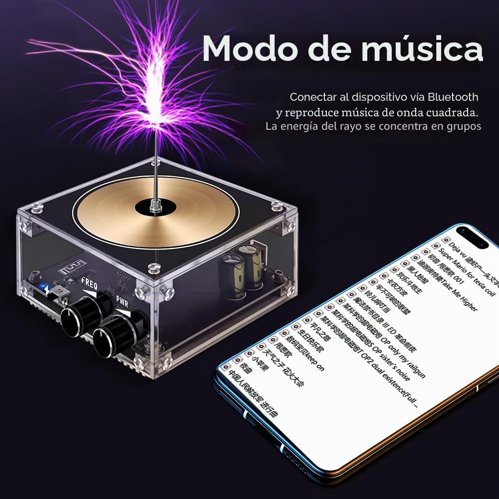 Bobina Tesla BT teléfono electrónico módulo generador arco Rayo Transmisión Sonido inalámbrico experiencia educativa