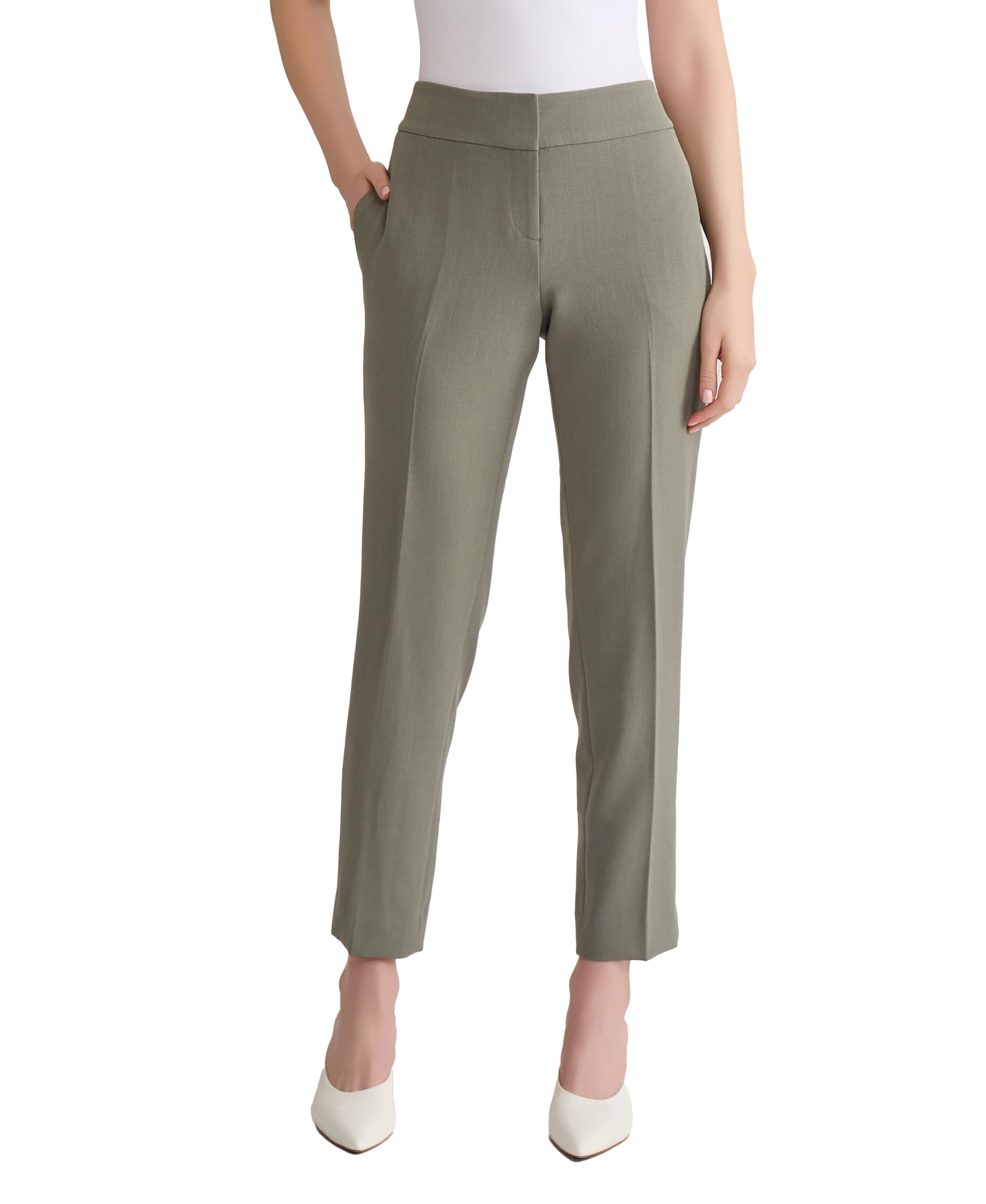 Kasper Womens Flat Front Slim Pant