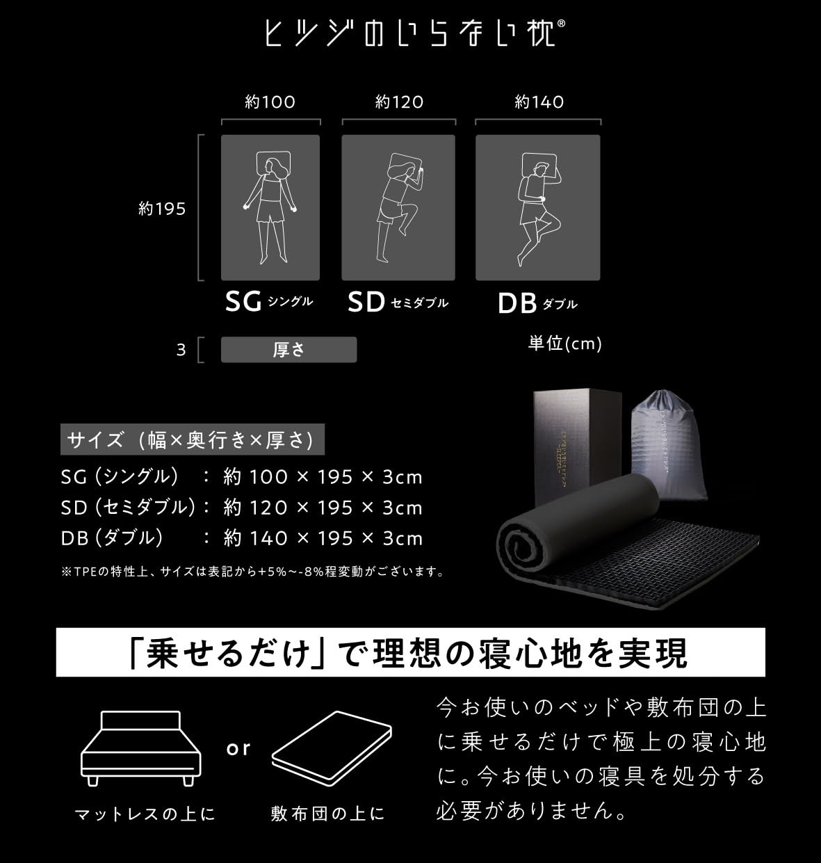 Amazon｜ヒツジのいらないマットレス -SLEEPER- ダブル マットレス