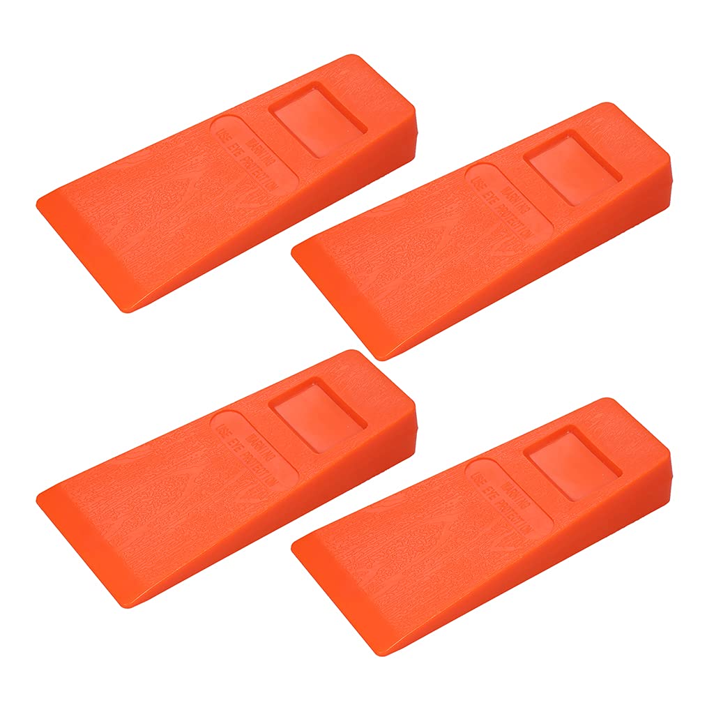 Buxuaaaa 4 Piece Tree Felling 5 Inch Wedges For Logging Falling Cutting Cleaving Chainsaw Guide Trees Stabilize Safely Tree Cutting Wedges Kit Metal