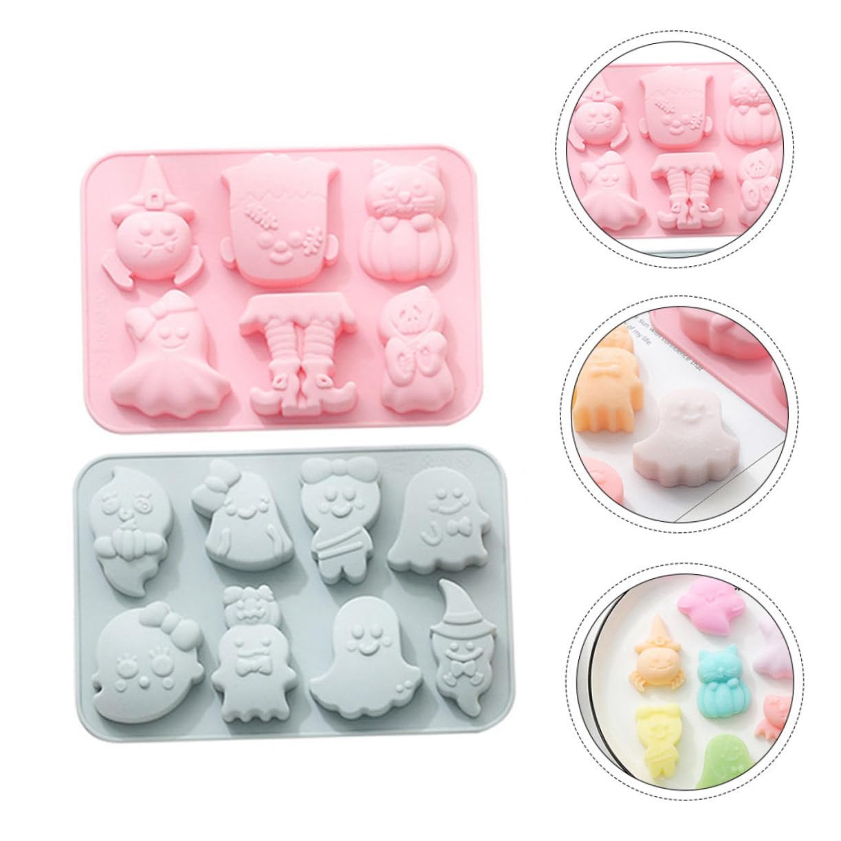 Amosfun 3 Ensembles De 2 Pièces Moule à gâteau en silicone Halloween gateau halloween cupcake halloween décorations de gâteaux étain cuire moule a gateau moule à chocolat Gel de silice