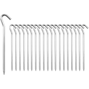 Pack of 20 Tent Pegs, 18 cm Tent Pegs, Camping Pegs, Hardening Tent, Tent Accessories, Pegs for Camping, Gardening, etc