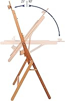Vista 3 de Mabef M33 Caballete de estudio, madera de haya engrasada, caballete ajustable para interiores, convertible a mesa de pintura, soporta aceite