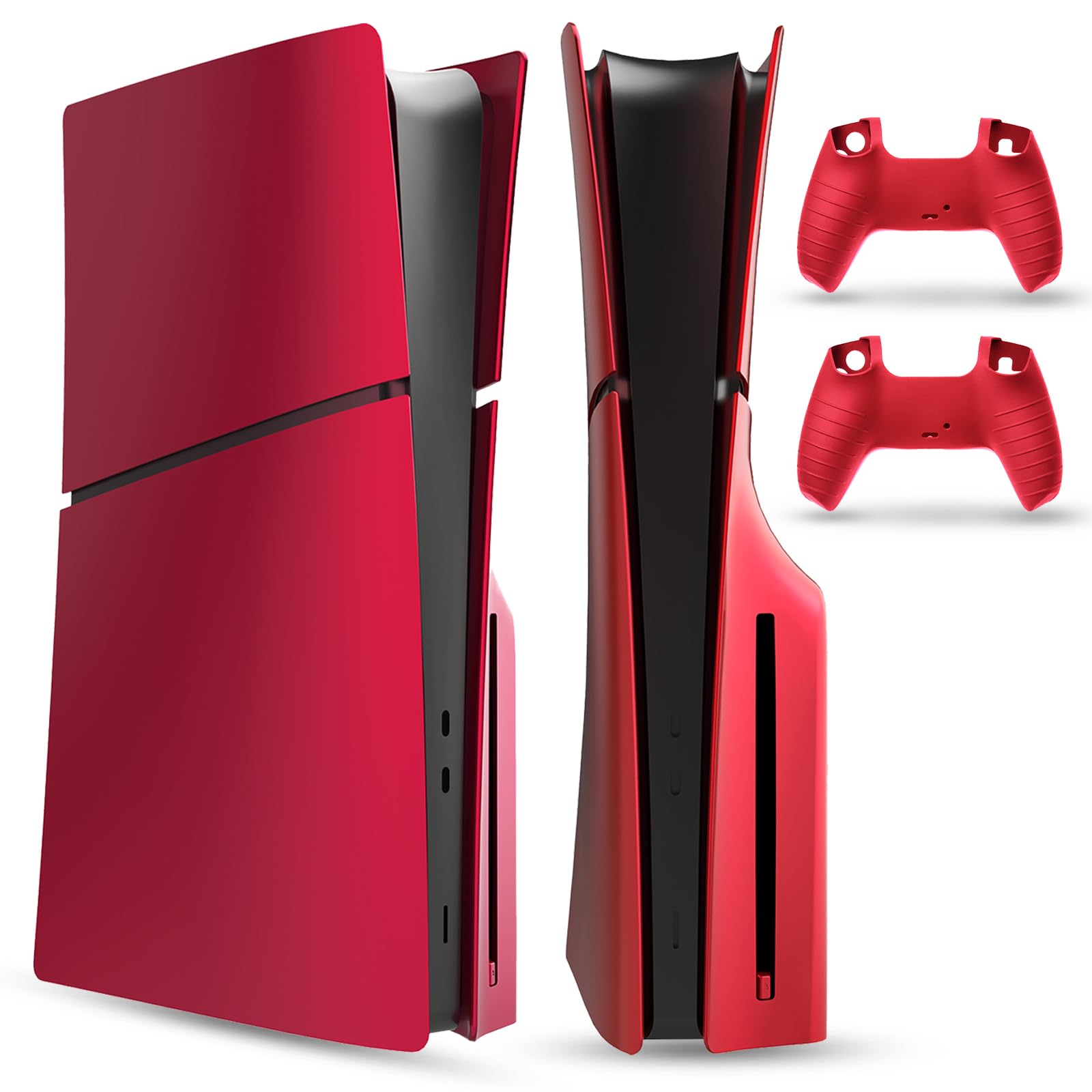 PEYANZ Faceplate Cover for PS5 Slim Disc Edition + 2 Controller Covers | Protective ABS Shell, Scratch-Resistant Matte Surface, Exact Match, Easy Installation, Multiple Colors Available