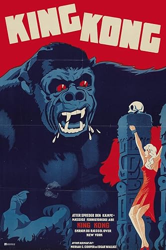 King Kong - Póster de película de terror de mono, mono, Kaiju, mercancía de monstruo, mercancía original, de King Kong, 12 x 18 pulgadas