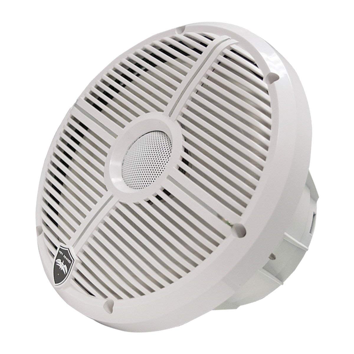 Wet Sounds REVO 6-XWW White Closed XW Grille 6.5 Inch Marine LED Coaxial Speakers (Pair) (Renewed)