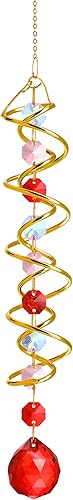 Miniatura 8 de H&D HYALINE & DORA Atrapasoles para Ventanas, Atrapasol de Cristal con Cuentas de los Siete Chakras, Cola Giratoria Decorativa Atrapasol