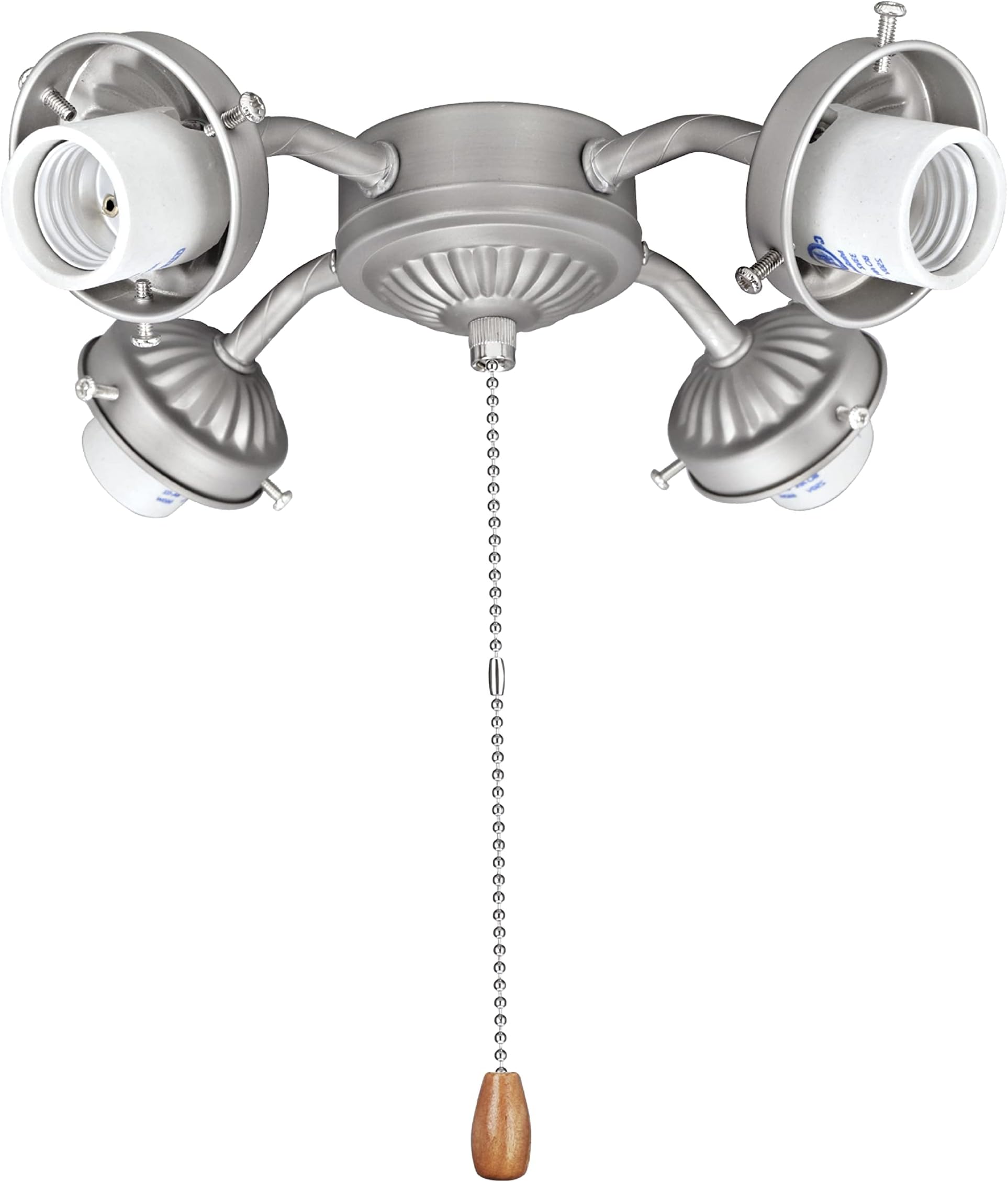 Aspen Creative 22003-11 Ceiling Fan Fitter Light Kit, Brushed Nickel, 12" x 12" x 3-1/2"