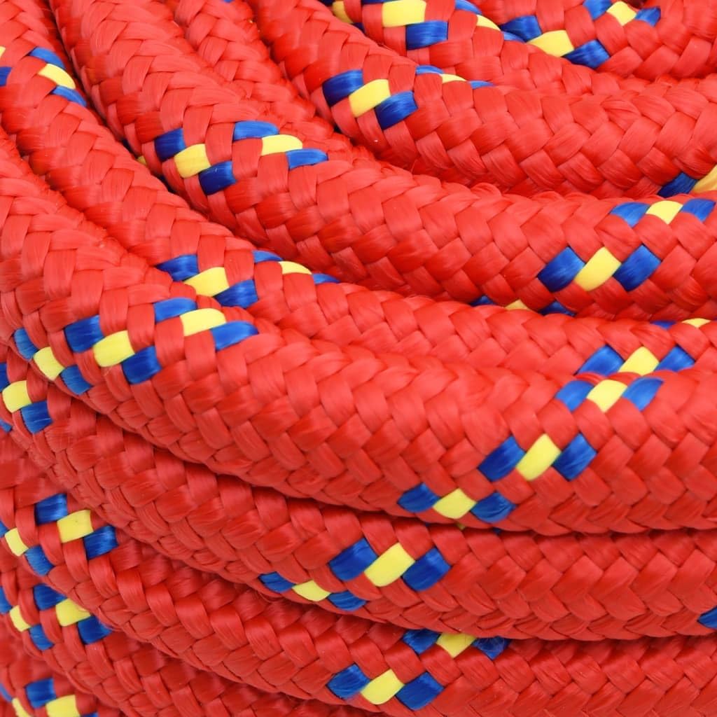 vidaXL Corde de Bateau Corde de Levage Câble d'Amarrage Ancrage Navire Lignes de Gréement Corde à Linge Rouge 20 mm 50 m Polypropylène