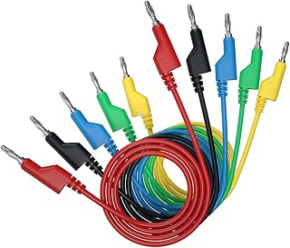 5pcs Banana to Banana Plug Test Lead Set, 4mm Stackable Banana Plug Wire Test Cable Lead for Multimeter, Electrical Test Wire 1000V/15A(five colors)