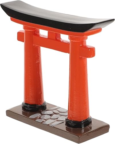 Puerta Torii en miniatura, adorno de resina de estilo japonés, modelo de santuario sintoísta rojo para jardín zen, pecera, decoración del hogar, 3.5